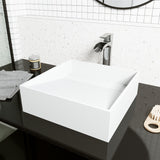 VIGO Starr Modern MatteStone 15x15-in Deep White Bathroom Sink/Basin with Square Vessel image 7