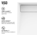 VIGO Starr Modern MatteStone 17x13-in Deep White Bathroom Sink/Basin with Rectangular Vessel image 3