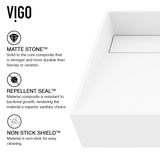 VIGO Starr Modern MatteStone 23x15-in Deep White Bathroom Sink/Basin with Rectangular Vessel image 3