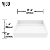 VIGO Starr Modern MatteStone 23x15-in Deep White Bathroom Sink/Basin with Rectangular Vessel image 5