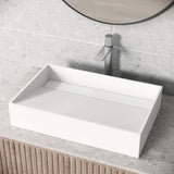 VIGO Starr Modern MatteStone 23x15-in Deep White Bathroom Sink/Basin with Rectangular Vessel image 6