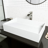 VIGO Starr Modern MatteStone 23x15-in Deep White Bathroom Sink/Basin with Rectangular Vessel image 8