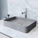 VIGO Tarragona Gothic ConcretoStone 19x14-in Deep Grey Bathroom Sink/Basin with Rectangular Vessel image 4