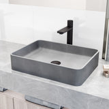 VIGO Tarragona Gothic ConcretoStone 19x14-in Deep Grey Bathroom Sink/Basin with Rectangular Vessel image 5