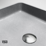 VIGO Tarragona Gothic ConcretoStone 19x14-in Deep Grey Bathroom Sink/Basin with Rectangular Vessel image 8