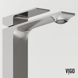 VIGO Tarragona Gothic ConcretoStone Grey Bathroom Sink/Basin Set with Dunn Faucet and Rectangular Vessel image 4
