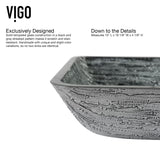 VIGO Titanium Glass Slate Grey Bathroom Sink/Basin Set with Lexington Faucet and Rectangular Vessel image 8