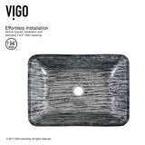 VIGO Titanium Glass Slate Grey Bathroom Sink/Basin Set with Niko Faucet and Rectangular Vessel image 2