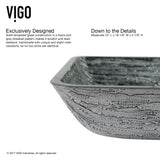 VIGO Titanium Glass Slate Grey Bathroom Sink/Basin Set with Niko Faucet and Rectangular Vessel image 4