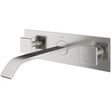 VIGO Titus Wall Mount Dual Handle Bathroom Sink Faucet, Eco-Friendly 1.2 GPM Flow Rate, Brushed Nickel