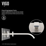 VIGO Titus Wall Mount Dual Handle Bathroom Sink Faucet, Eco-Friendly 1.2 GPM Flow Rate, Brushed Nickel image 5