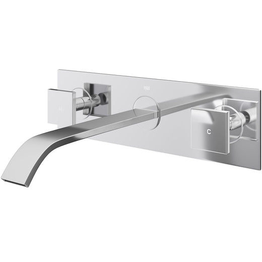 VIGO Titus Wall Mount Dual Handle Bathroom Sink Faucet, Eco-Friendly 1.2 GPM Flow Rate, Chrome
