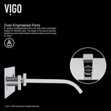 VIGO Titus Wall Mount Dual Handle Bathroom Sink Faucet, Eco-Friendly 1.2 GPM Flow Rate, Chrome image 5