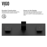 VIGO Titus Wall Mount Dual Handle Bathroom Sink Faucet, Eco-Friendly 1.2 GPM Flow Rate, Matte Black image 5