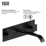 VIGO Titus Wall Mount Dual Handle Bathroom Sink Faucet, Eco-Friendly 1.2 GPM Flow Rate, Matte Black image 6