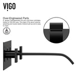 VIGO Titus Wall Mount Dual Handle Bathroom Sink Faucet, Eco-Friendly 1.2 GPM Flow Rate, Matte Black image 7