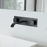 VIGO Titus Wall Mount Dual Handle Bathroom Sink Faucet, Eco-Friendly 1.2 GPM Flow Rate, Matte Black image 8