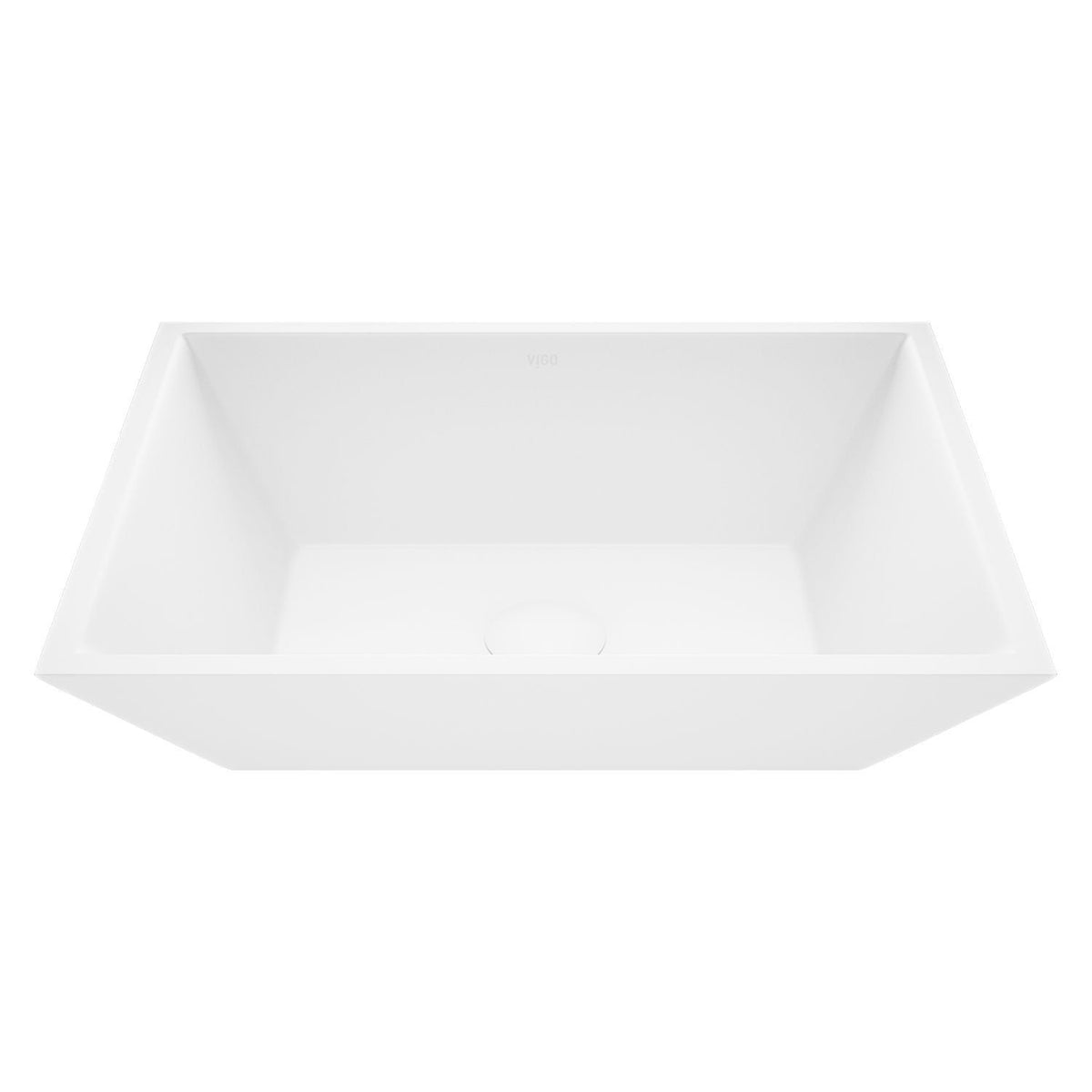 VIGO Vinca Matte Stone Vessel Bathroom Sink/Basin with Deep Bowl, White