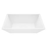 VIGO Vinca Matte Stone Vessel Bathroom Sink/Basin with Deep Bowl, White