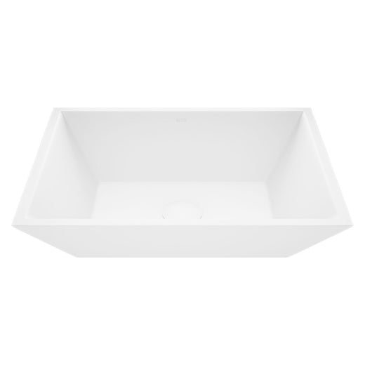VIGO Vinca Matte Stone Vessel Bathroom Sink/Basin with Deep Bowl, White