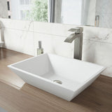 VIGO Vinca Matte Stone Vessel Bathroom Sink/Basin with Deep Bowl, White image 6
