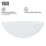 VIGO White Frost White Bathroom Sink/Basin Set with Linus Faucet and Round Glass Vessel image 6