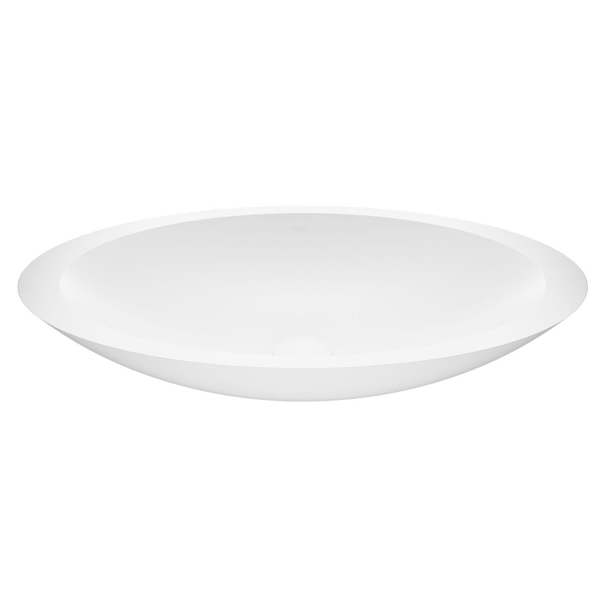 VIGO Wisteria Matte Stone Circular Vessel Bathroom Sink/Basin with Deep Bowl, White