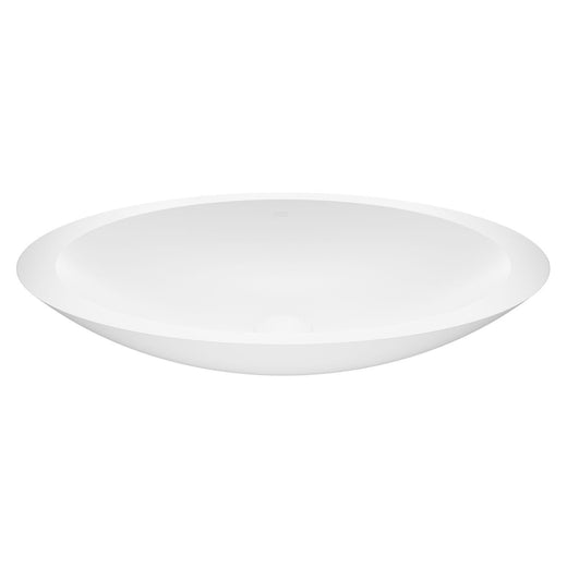 VIGO Wisteria Matte Stone Circular Vessel Bathroom Sink/Basin with Deep Bowl, White