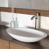 VIGO Wisteria Matte Stone Circular Vessel Bathroom Sink/Basin with Deep Bowl, White image 8