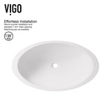 VIGO Wisteria MatteStone White Bathroom Sink/Basin Set with Apollo Faucet and Oval Composite Vessel image 3