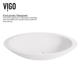 VIGO Wisteria MatteStone White Bathroom Sink/Basin Set with Cass Faucet and Oval Composite Vessel image 5