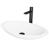 VIGO Wisteria MatteStone White Bathroom Sink/Basin Set with Gotham Faucet and Oval Composite Vessel