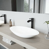 VIGO Wisteria MatteStone White Bathroom Sink/Basin Set with Niko Faucet and Oval Composite Vessel image 3