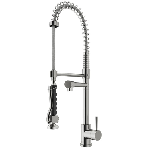 VIGO Zurich Single Handle Pull Down Spray Kitchen Faucet, Stainless Steel