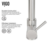 VIGO Zurich Single Handle Pull Down Spray Kitchen Faucet, Stainless Steel image 6