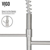 VIGO Zurich Single Handle Pull Down Spray Kitchen Faucet, Stainless Steel image 7