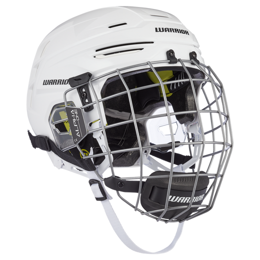 Warrior Alpha Pro Senior Hockey Helmet & Cage Combo, White
