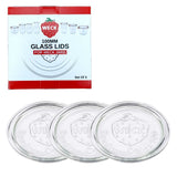 Weck 100mm Glass Lids for Weck Jars, Dishwasher/Microwave-Safe, 3-pk
