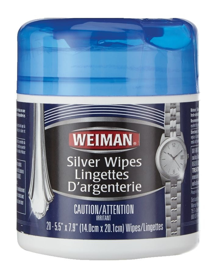 Weiman Silver Wipes, for Sterling Silver, Silver Plate & Fine Antique Silver, 20-pk