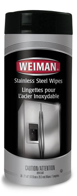 Weiman Stainless Steel Cleaning and Protectant Wipes, 30 Wipes