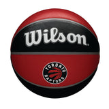 Wilson NBA Toronto Raptors Tribute Outdoor Rubber Basketball, Official Size 7 (29.5-in), Black/Red