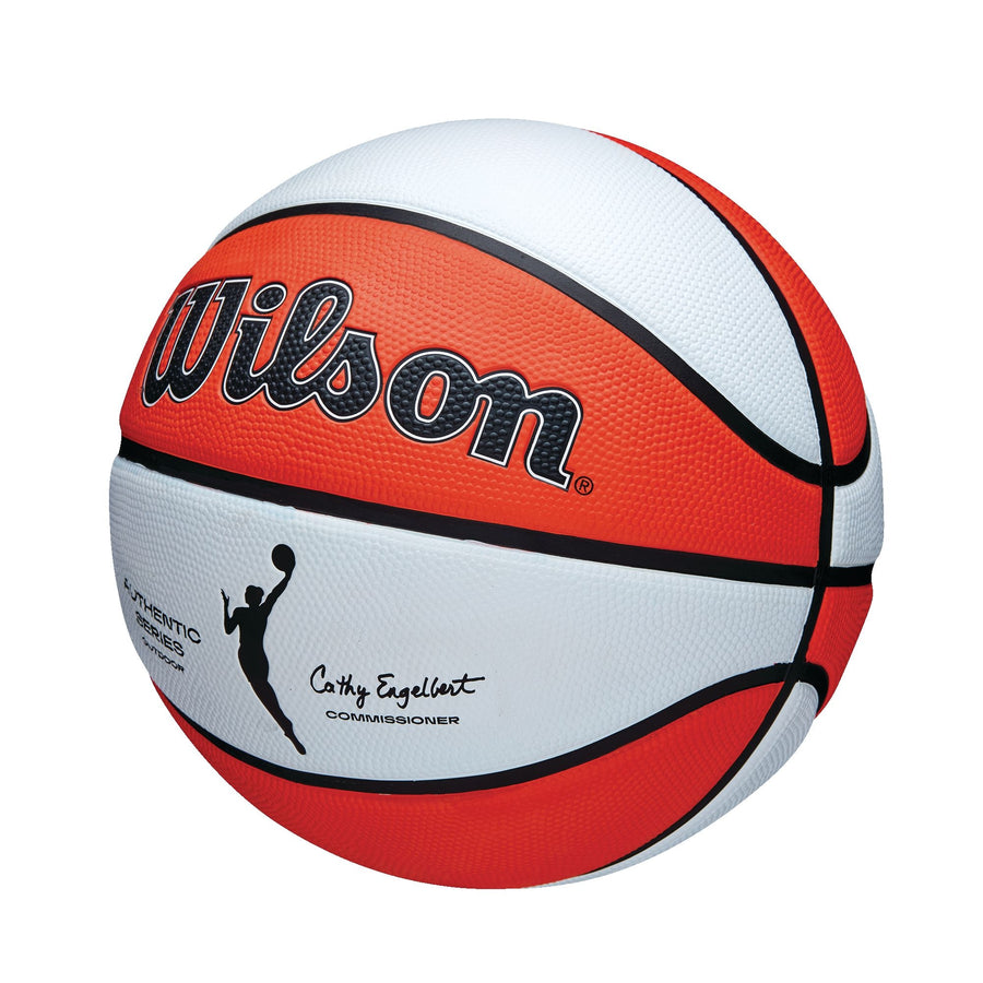 Wilson WNBA Authentic Series Youth Kids' Outdoor Basketball, Size 6 (28.5-in), Orange/White