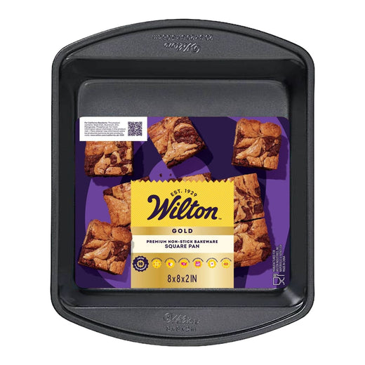 Wilton Gold Premium Non-Stick Bakeware Square Cake Pan, 8x8x2-in
