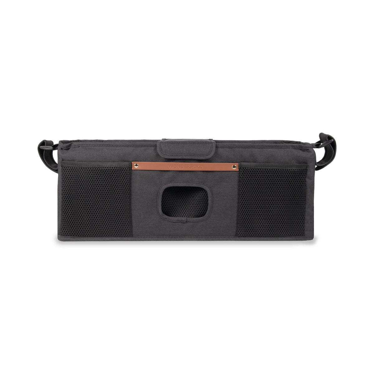 WonderFold Parent Console with 4 Insulated Cupholders, Black