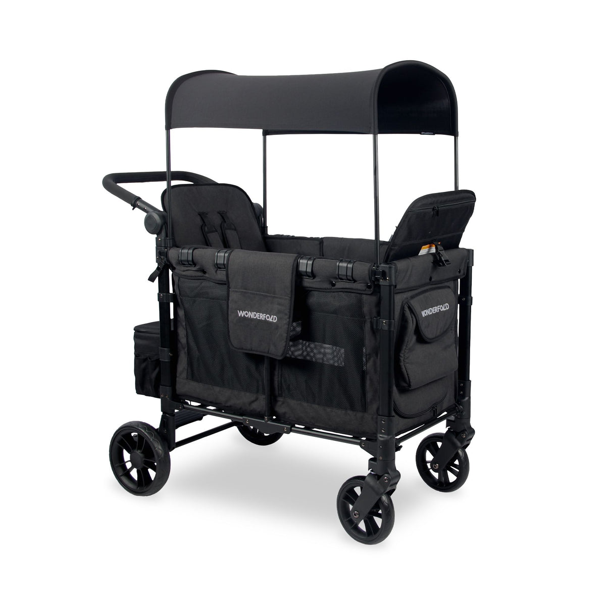 Wonderfold W2 Elite Double Stroller Wagon, 2-Seater, Black