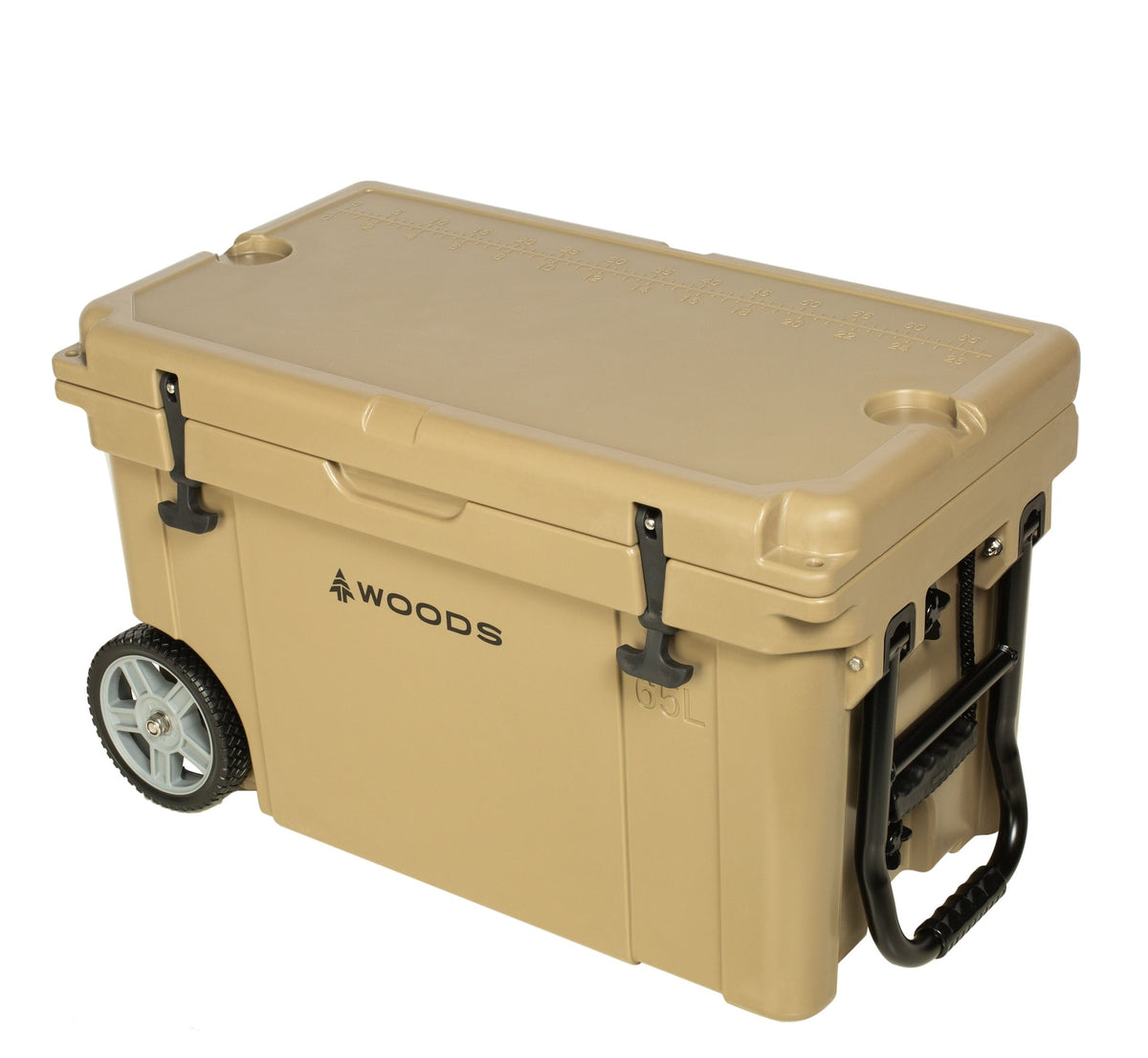 Woods ARCTIC Wheeled Roto-Moulded Cooler with Handle, 65-L, Tan