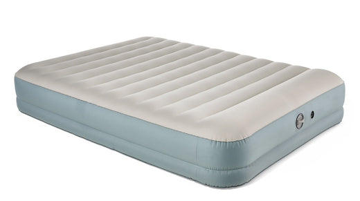 Woods Double High Toughguard Inflatable Air Bed with Rechargeable Pump, Queen, Grey