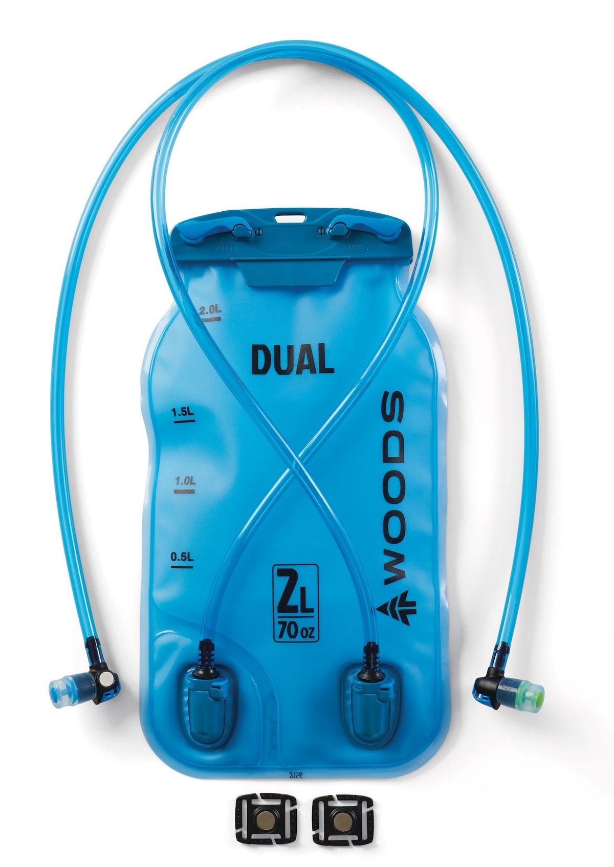 Woods DUAL-COMPARTMENT Water Hydration Reservoir/Bladder, Hiking and Outdoor Sports, 2 x 1-L Compartments