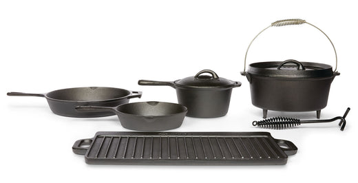 Woods Heritage Cast Iron Non-Stick Camping Cook Set, 6-pc