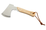Woods Mini Pack Axe, Steel Single-Bit Hatchet Axe with Wooden Handle, Leather Sheath & Strap image 3